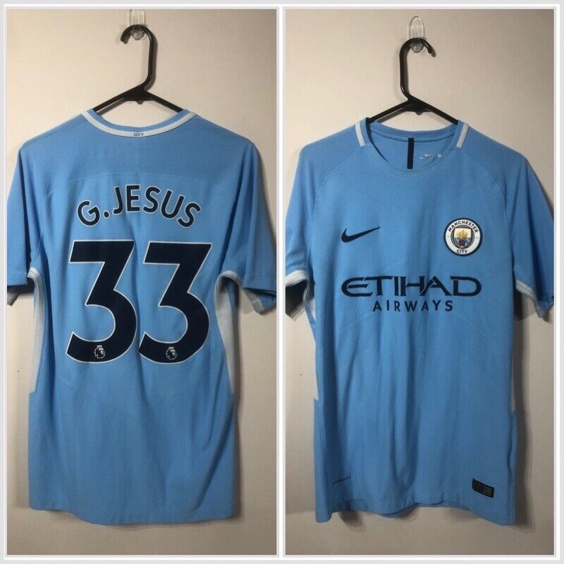 G. Jesus #33 Manchester City 2017/18 Medium Aeroswift Home Shirt Excellent Condi