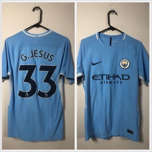 G. Jesus #33 Manchester City 2017/18 Medium Aeroswift Home Shirt Excellent Condi