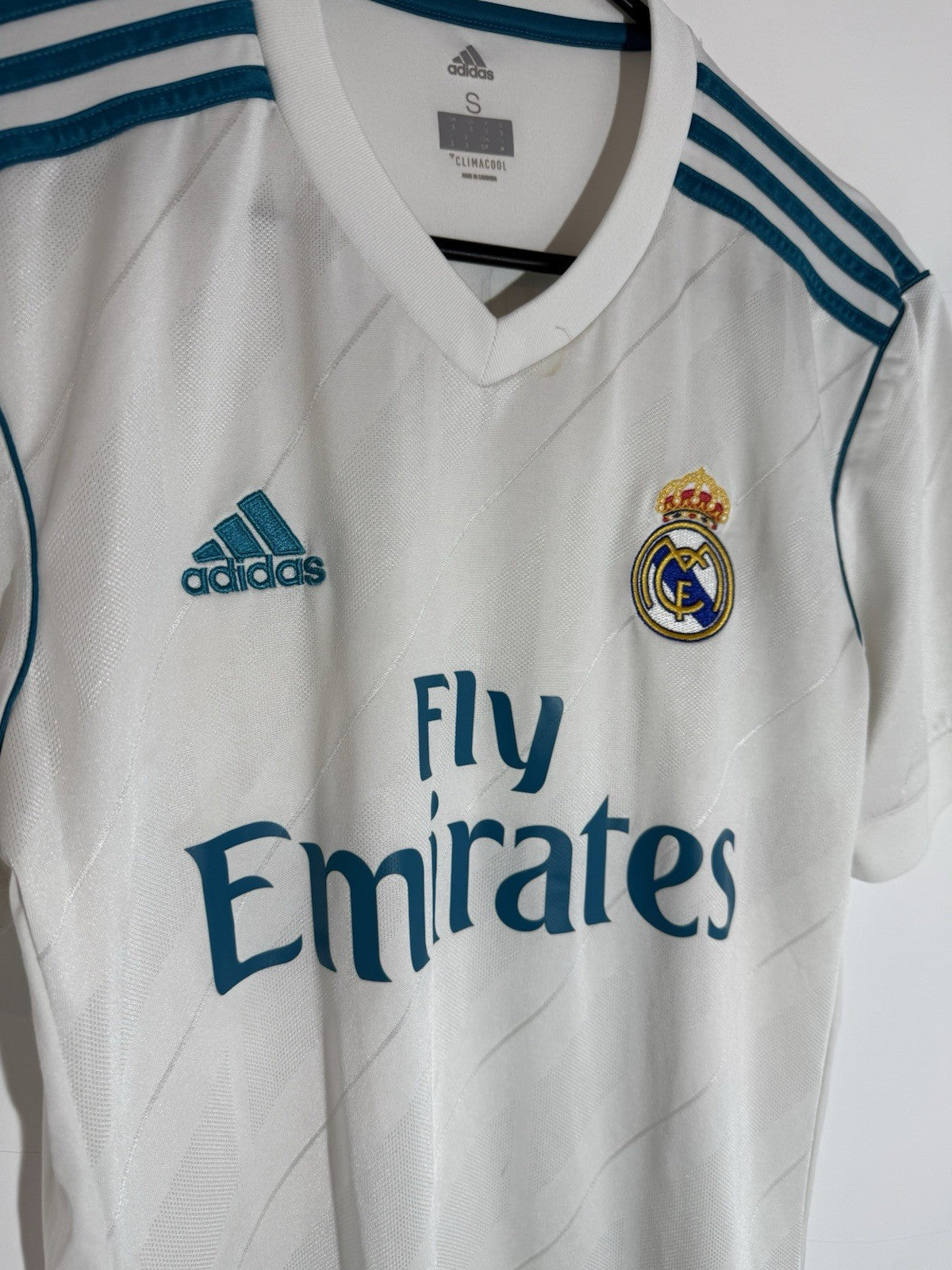 Real Madrid Varane #5 2017/18 Small Home Shirt Adidas Excellent Condition AZ8059