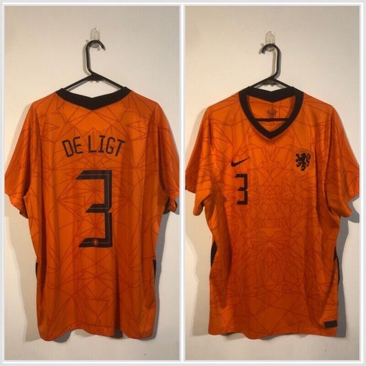 De Ligt #3 Netherlands 2020 Home X-Large Football Shirt Nike Excellent Condition