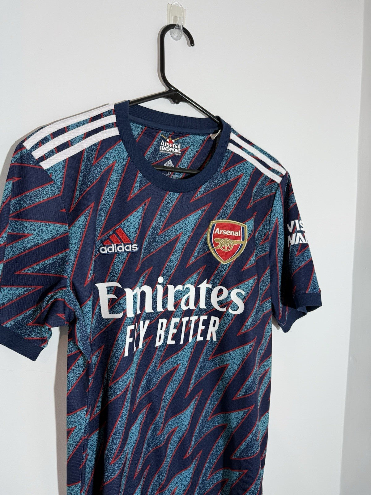 Arsenal Saka #7 2021/22 Medium Euro 3rd Shirt Adidas Excellent Condition GM0213