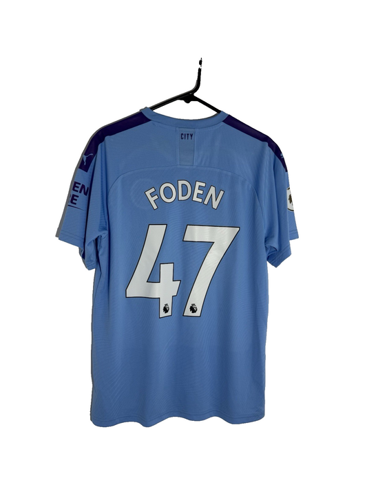 Manchester City Foden #47 2019/20 Large Home Shirt Excellent Condition 755586-01