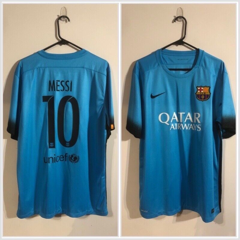 Messi #10 Barcelona 2015/16 X-Large 3rd Football Shirt Jersey Trikot Nike BNWT