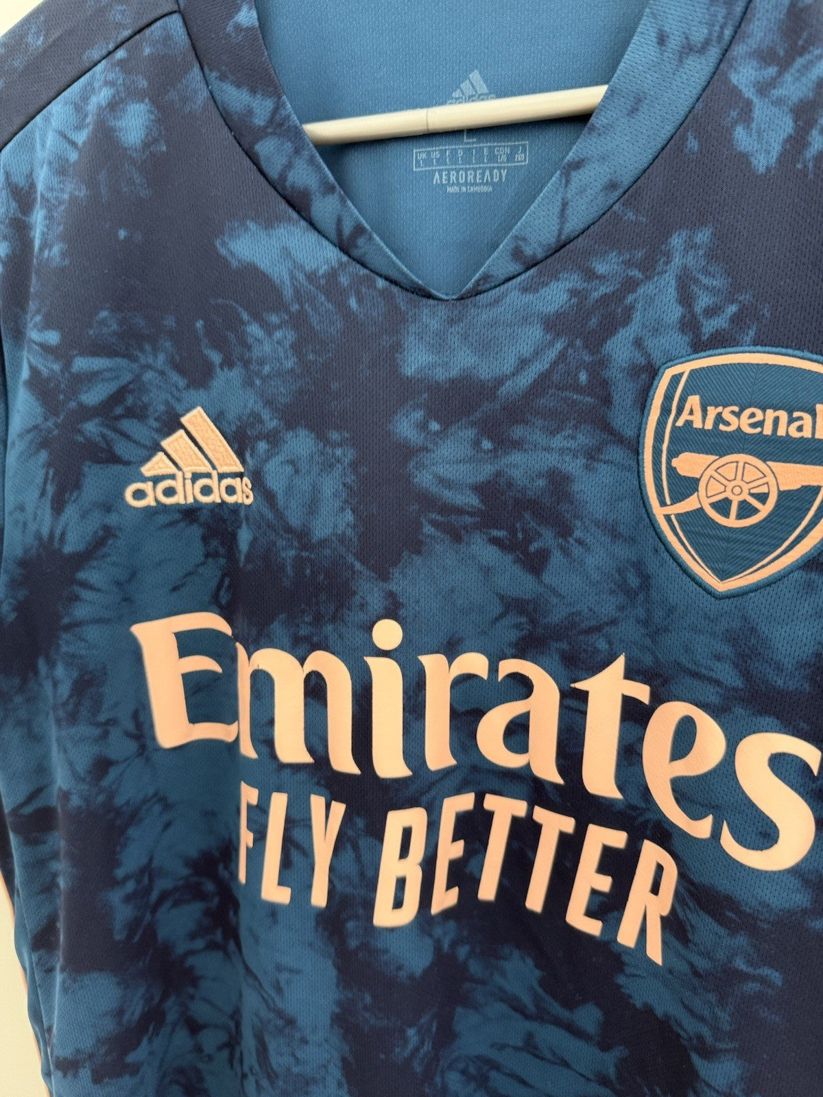 Arsenal Saka #7 2020/21 Large 3rd Shirt Adidas Very Good Condition GH6653