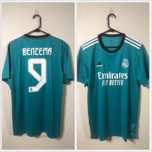 Benzema #9 Real Madrid 2021/22 Large 3rd Shirt Excellent Condition