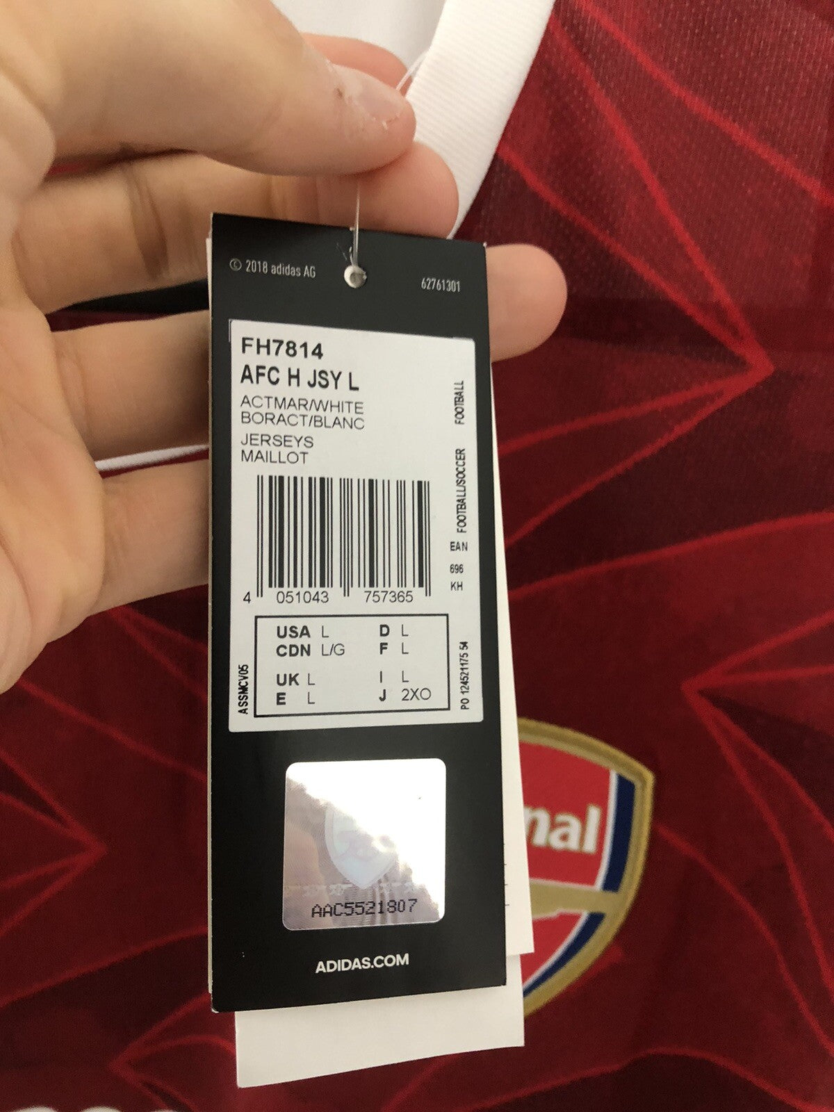 Arsenal Martinelli #35 2020/21 Large LS Home Shirt BNWT EH7814