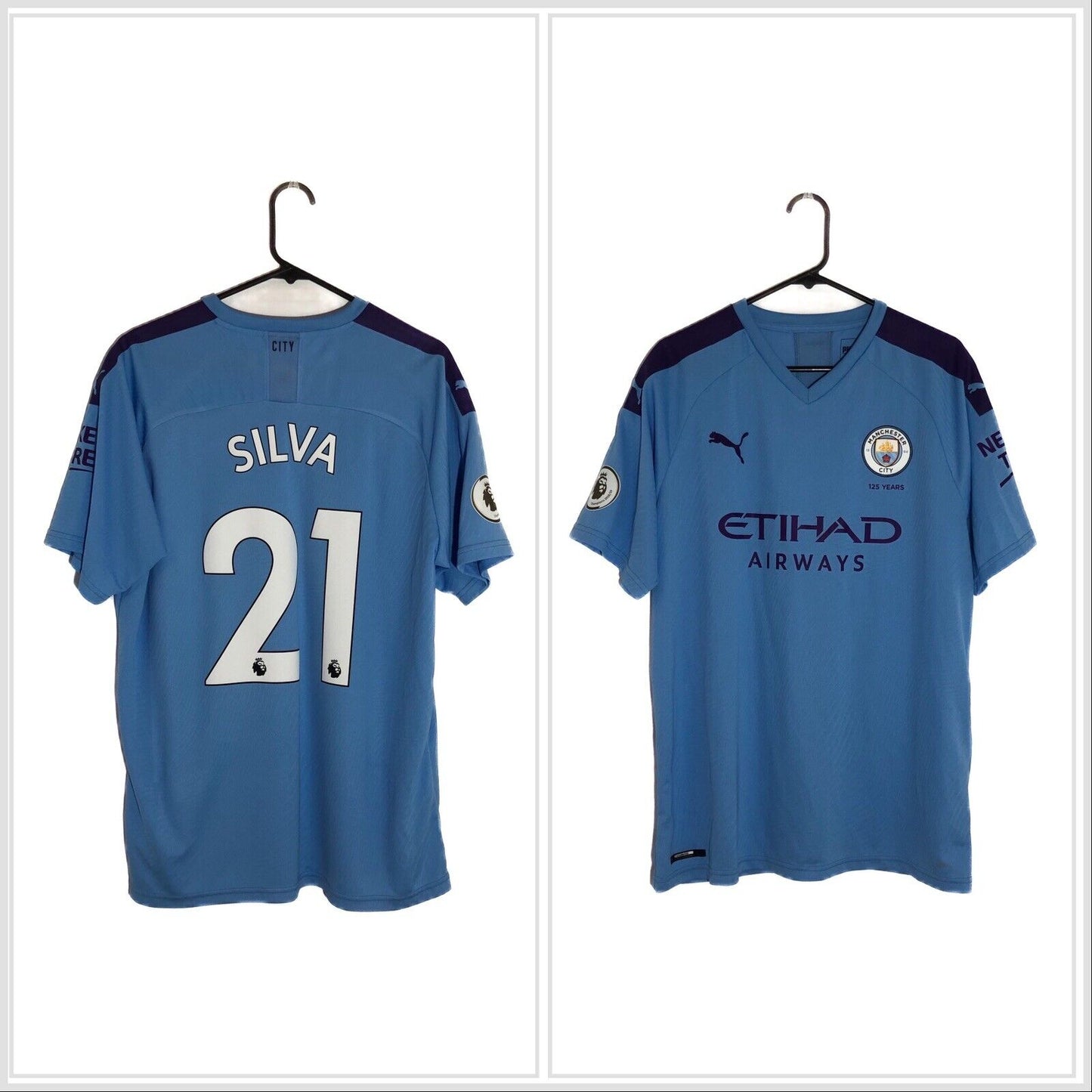 Silva 21 Manchester City 2019 20 Xl Home Shirt Excellent Condition 755586 01