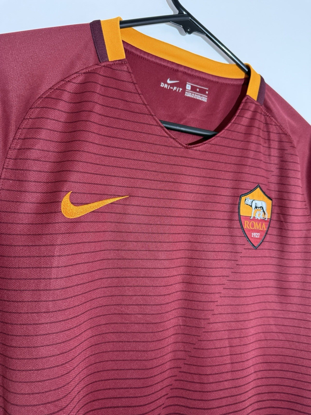 AS Roma Manolas #44 2016/17 Medium Home Shirt Excellent Condition 776967-677