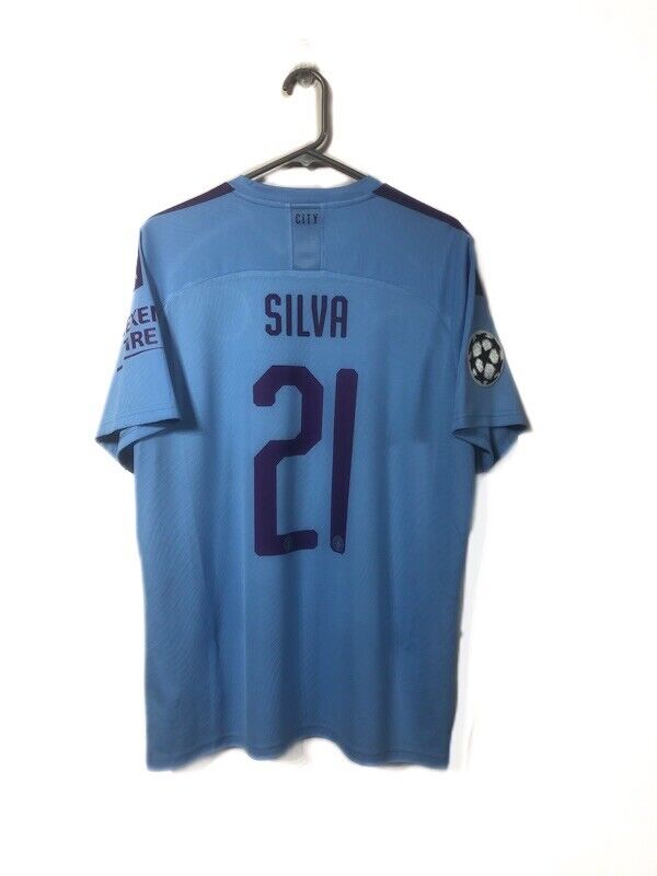 Silva 21 Manchester City 2019 20 Xl Home Shirt Excellent Condition 755586 01