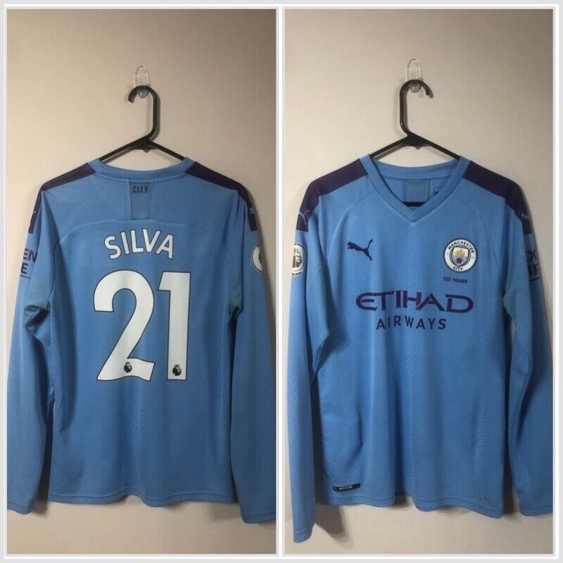 Silva #21 Manchester City 2019/20 Medium Home Shirt Puma Very Good Condition