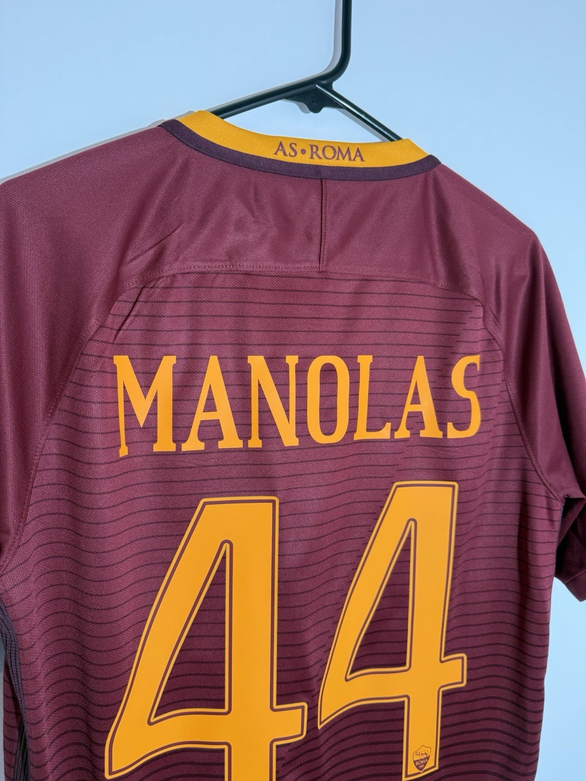 AS Roma Manolas #44 2016/17 Medium Home Shirt Excellent Condition 776967-677