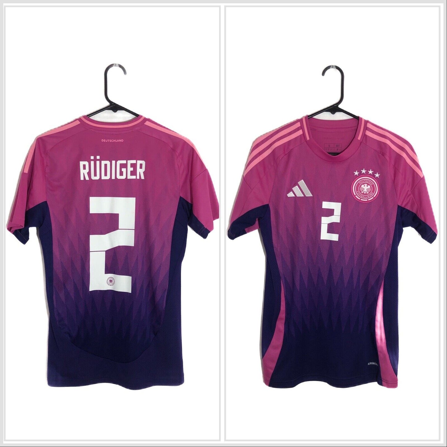 Rudiger 2 Germany Euro 2024 Small Away Shirt Adidias Ip8158