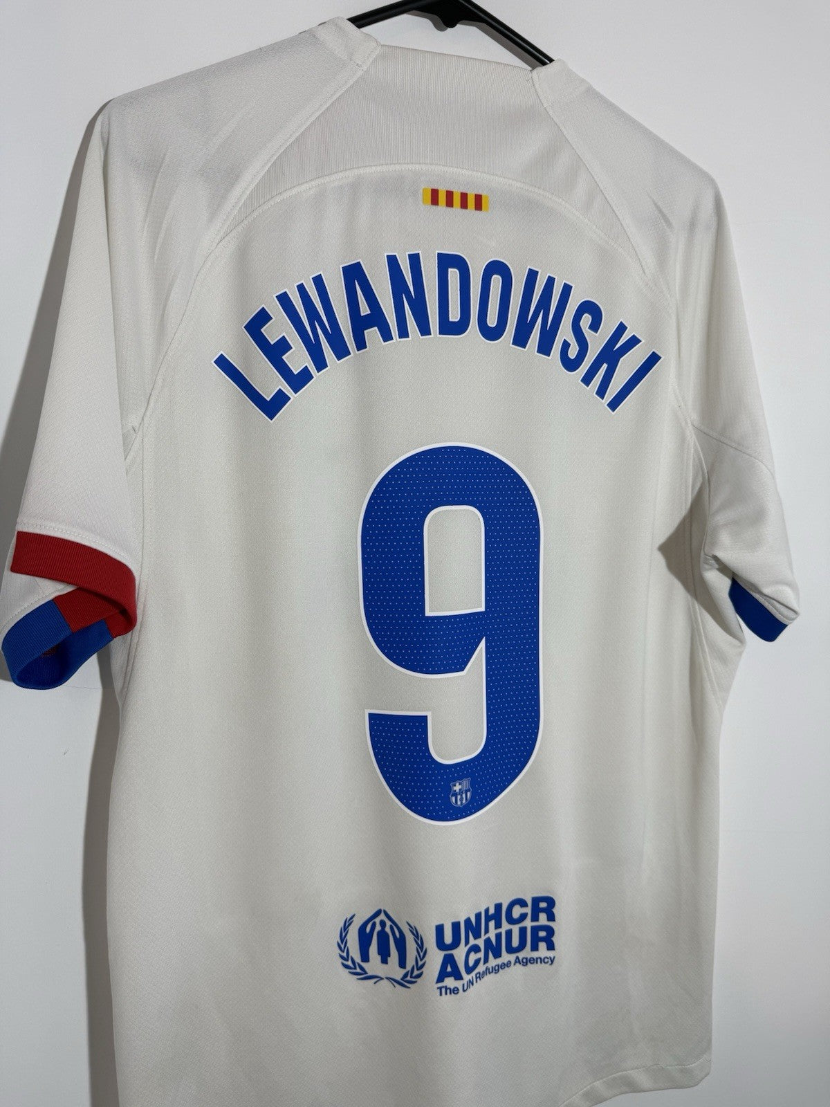 Barcelona Lewandowski #9 2023/24 Away Large Shirt Excellent Condition DX2686-101