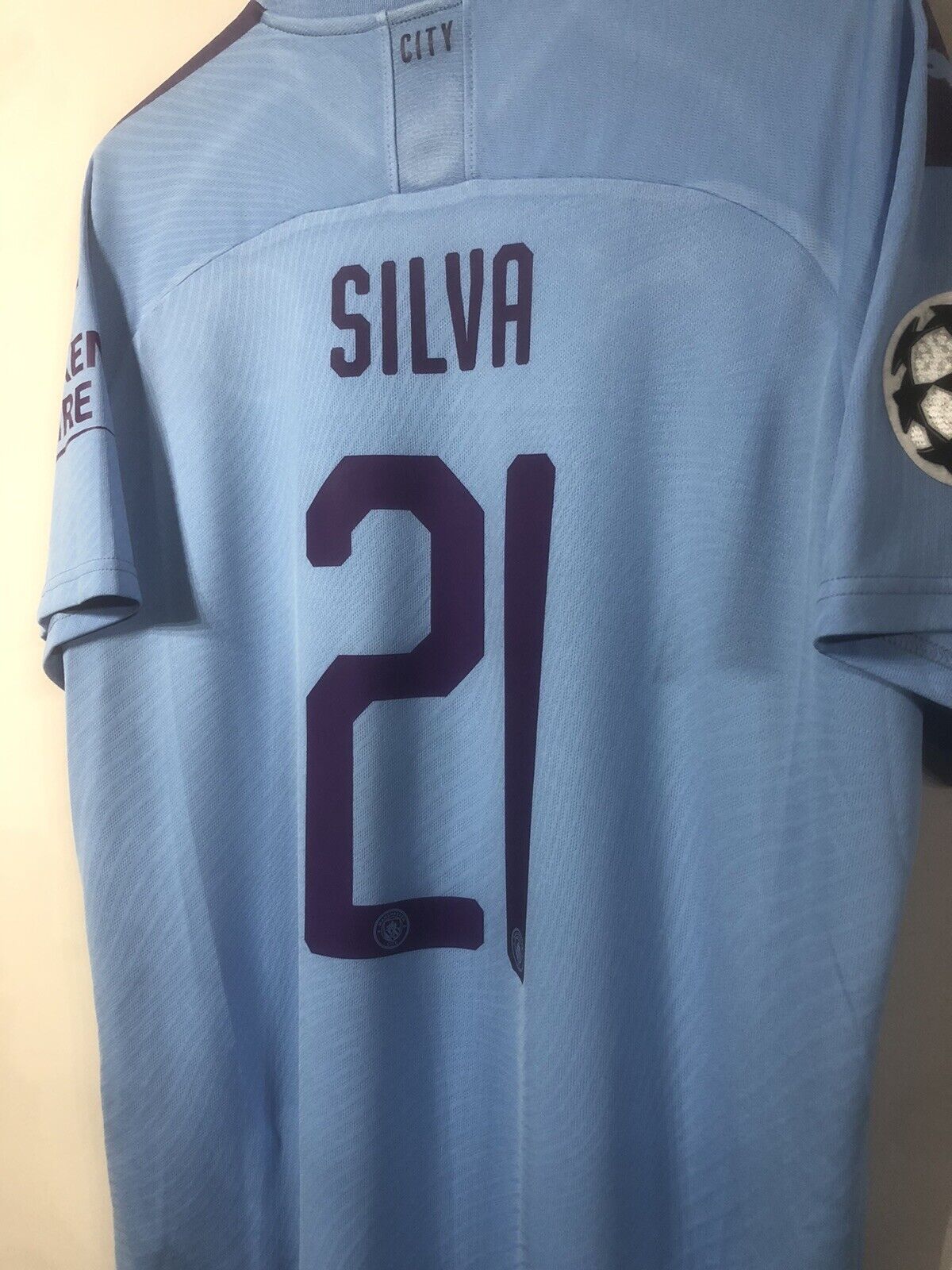 Silva 21 Manchester City 2019 20 Xl Home Shirt Excellent Condition 755586 01