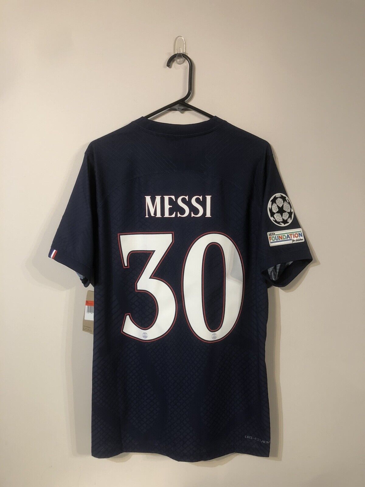 Messi #30 Paris St Germain CL DriFitAdv 2022/23 Large Home Shirt Excellent Condi