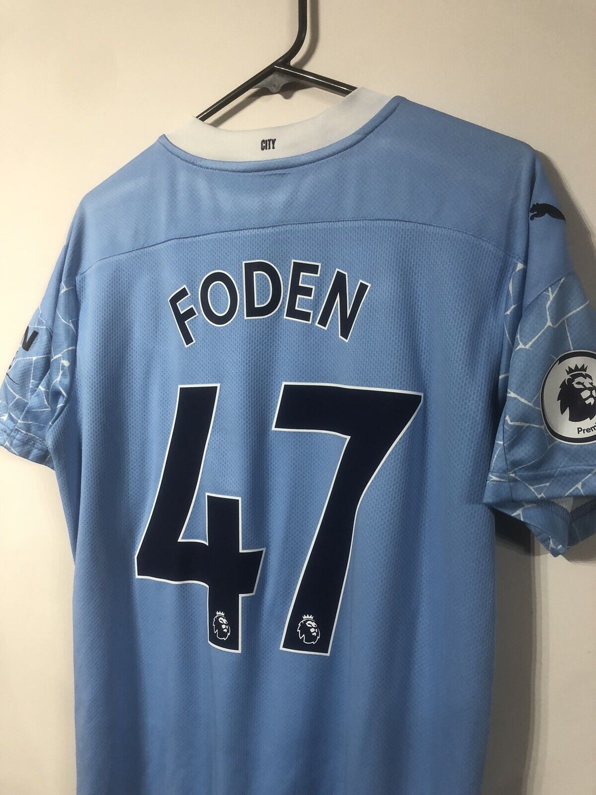 Foden 47 Manchester City 2020 21 Home Medium Shirt Excellent Condition 757058 01