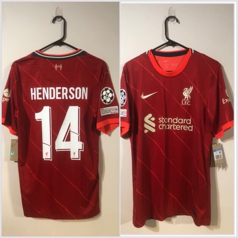 Henderson #14 Liverpool Medium BNWT 2021/22 Champions League Home Shirt Nike