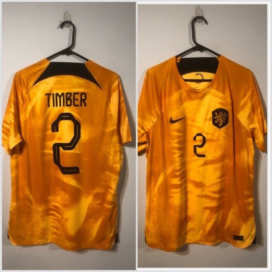 Timber #2 Netherlands 2022 Home Large Football Shirt Nike Excellent Condition