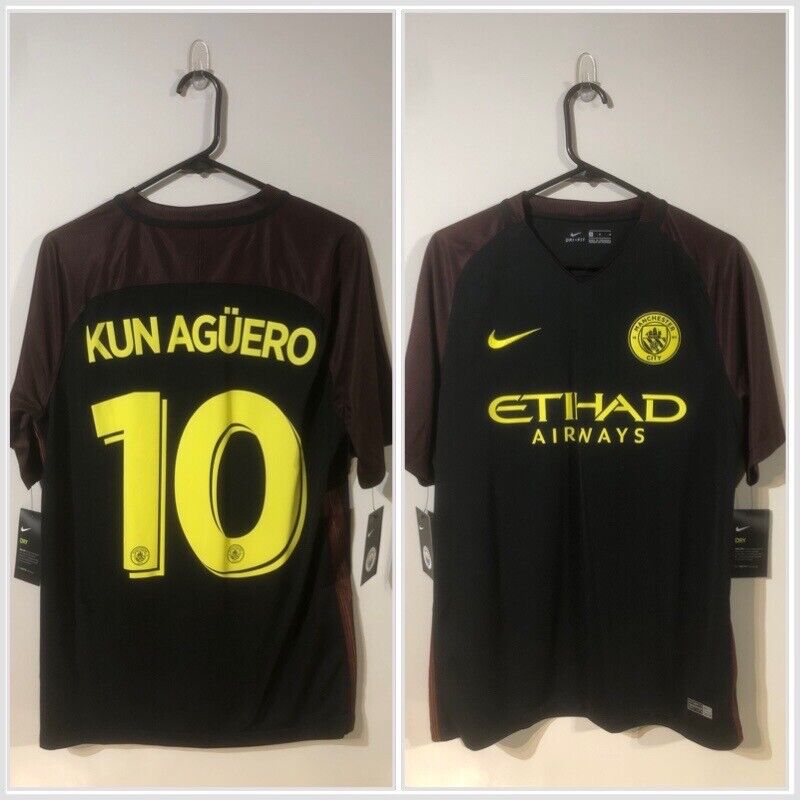 Kun Aguero #10 Manchester City 2016/17 Medium Away Shirt Jersey Nike BNWT