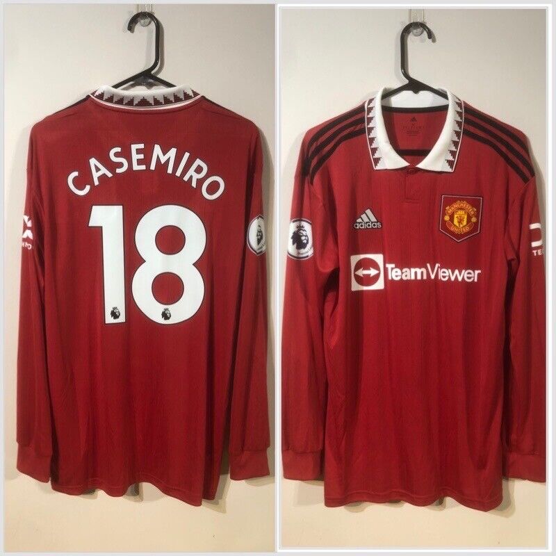 Casemiro #18 Manchester United 2022/23 Home Medium L/S Shirt Adidas BNWT