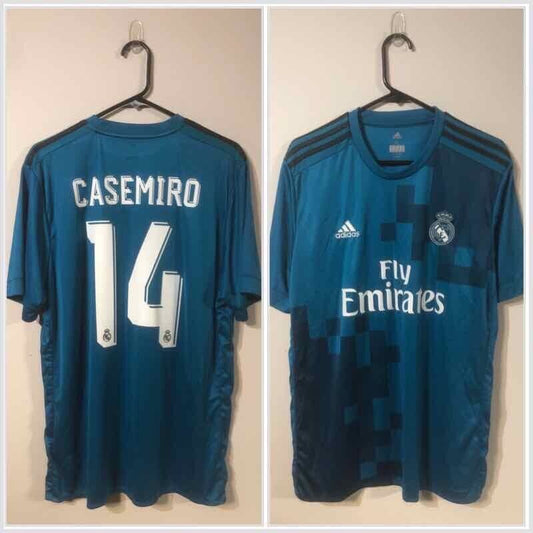 Casemiro #14 Real Madrid 2017/18 X-Large 3rd Shirt Adidas Very Good Condition