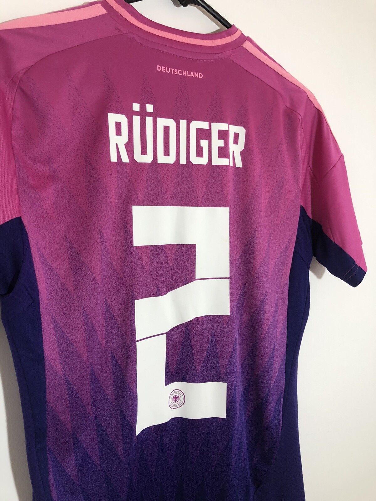 Rudiger 2 Germany Euro 2024 Small Away Shirt Adidias Ip8158