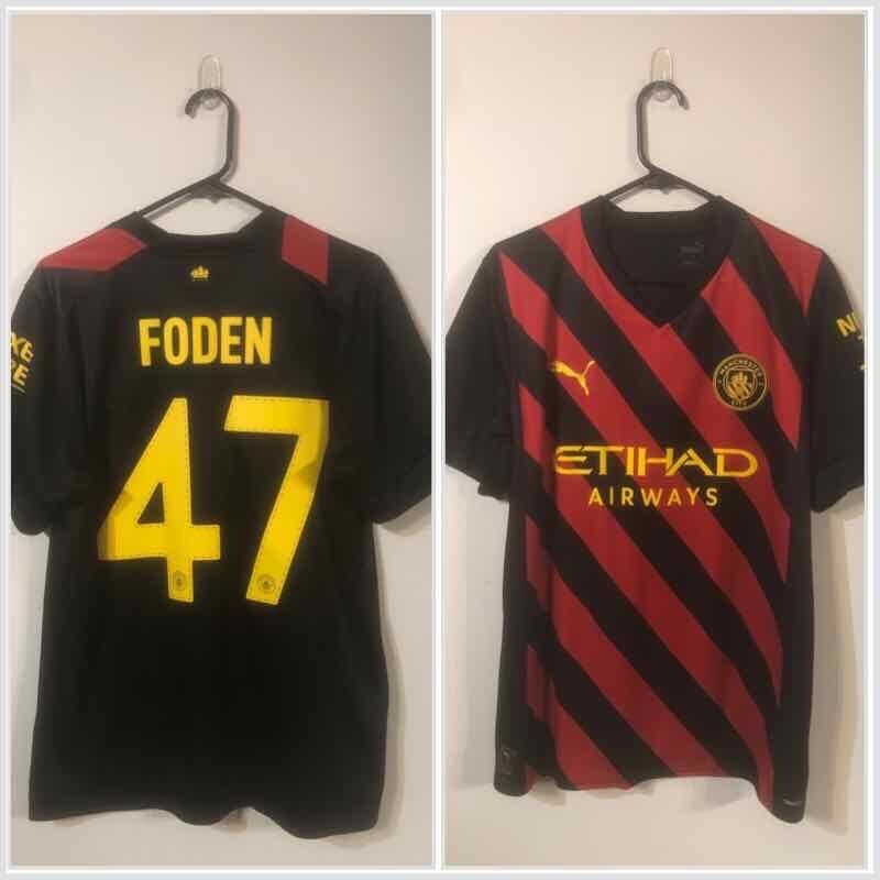 Foden #47 Manchester City Treble 2022/23 Large Away Shirt Excellent Condition
