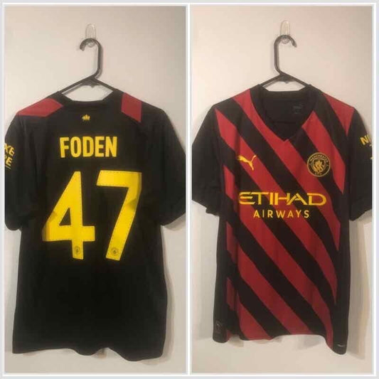 Foden #47 Manchester City Treble 2022/23 Large Away Shirt Excellent Condition